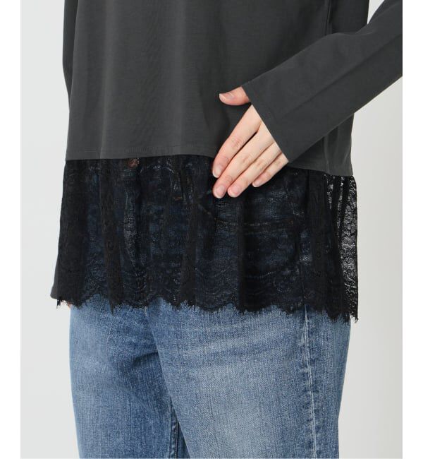 Spick and Span「《予約》レースドッキングレイヤードプルオーバー」|Tシャツ・カットソー|