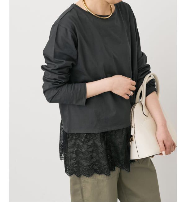 Spick and Span「《予約》レースドッキングレイヤードプルオーバー」|Tシャツ・カットソー|