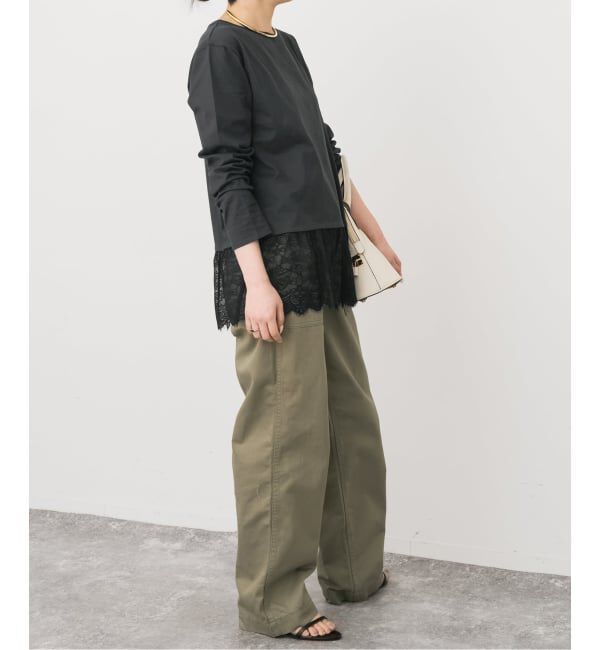 Spick and Span「《予約》レースドッキングレイヤードプルオーバー」|Tシャツ・カットソー|