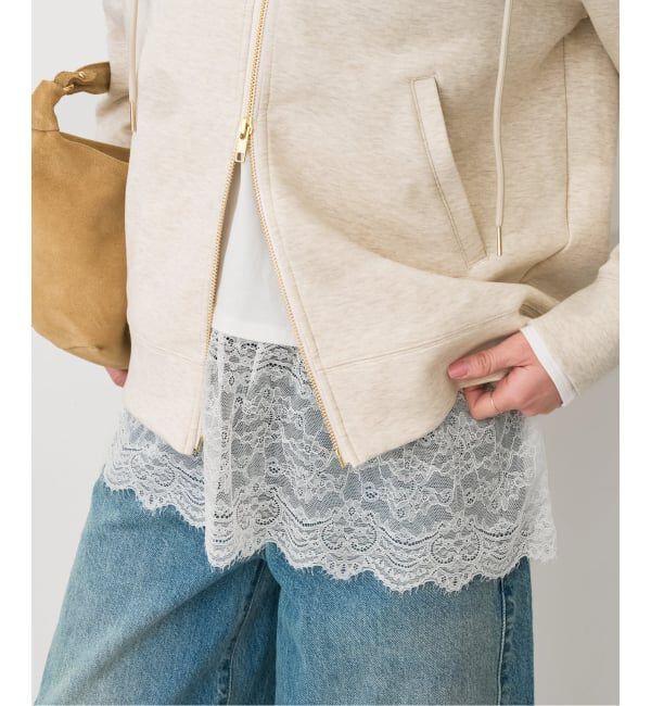 Spick and Span「《予約》レースドッキングレイヤードプルオーバー」|Tシャツ・カットソー|ホワイト