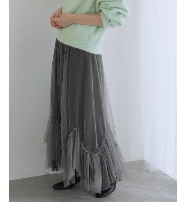  「【洗える】ランダムヘム2WAYチュールスカート」|スカート|