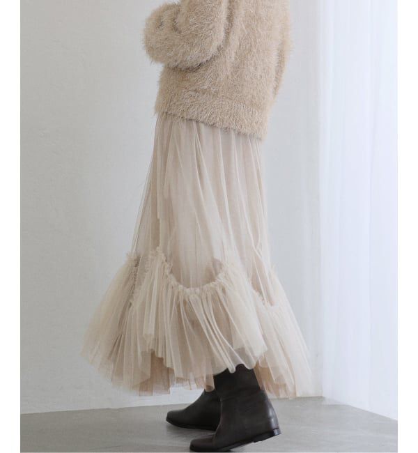  「【洗える】ランダムヘム2WAYチュールスカート」|スカート|