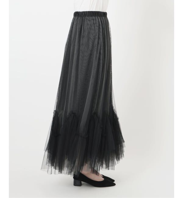  「【洗える】ランダムヘム2WAYチュールスカート」|スカート|