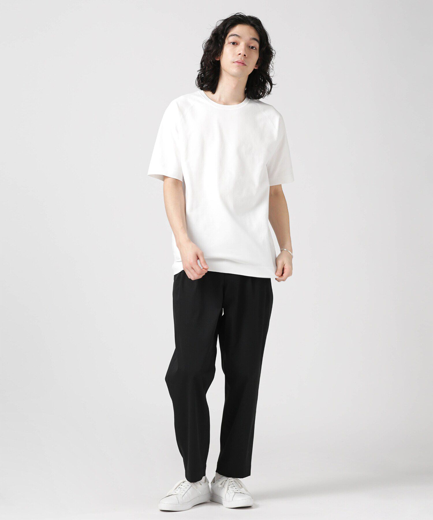 nano･universe「LB.03/SOLOTEXマルチファンクションクルーネックニット/半袖」|ニット・セーター|