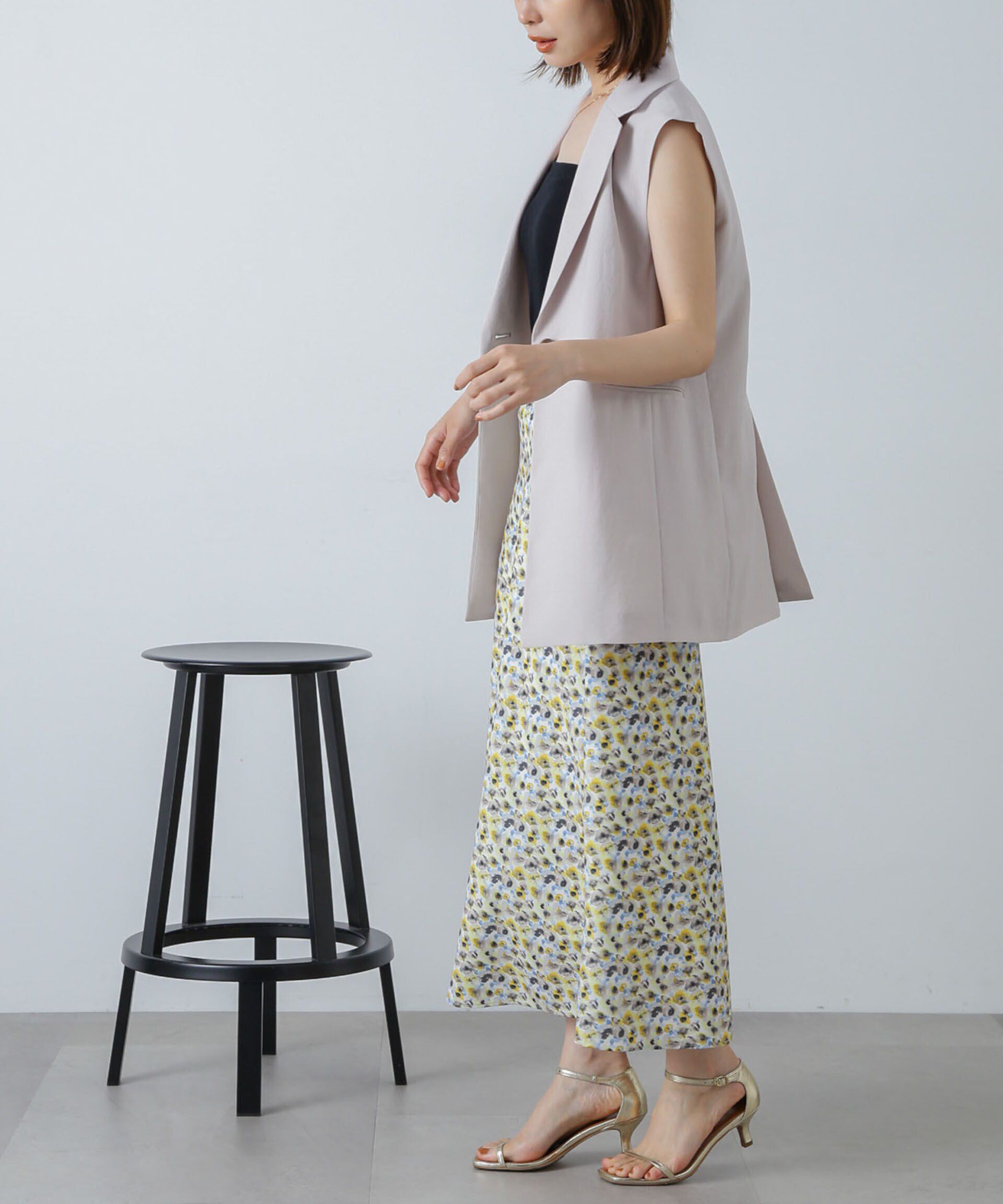 nano･universe「ボカシプリントロングスカート」|スカート|