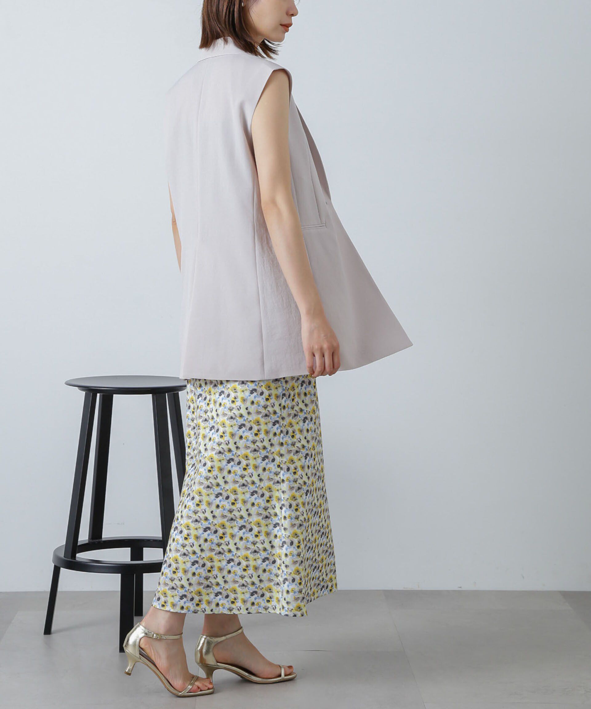 nano･universe「ボカシプリントロングスカート」|スカート|