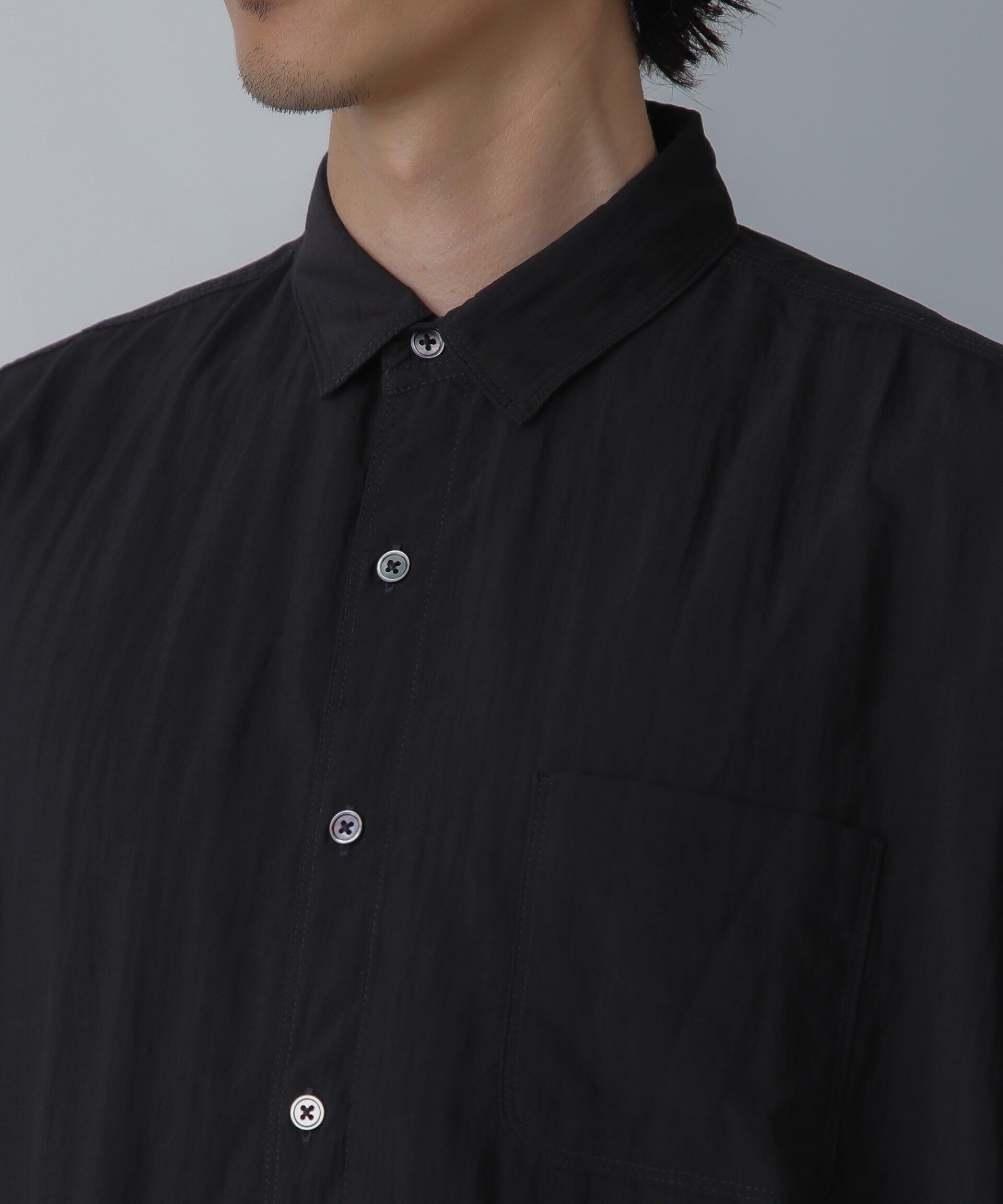 nano･universe「ナイロンレーヨンリラックスシャツ 半袖」|シャツ・ブラウス|