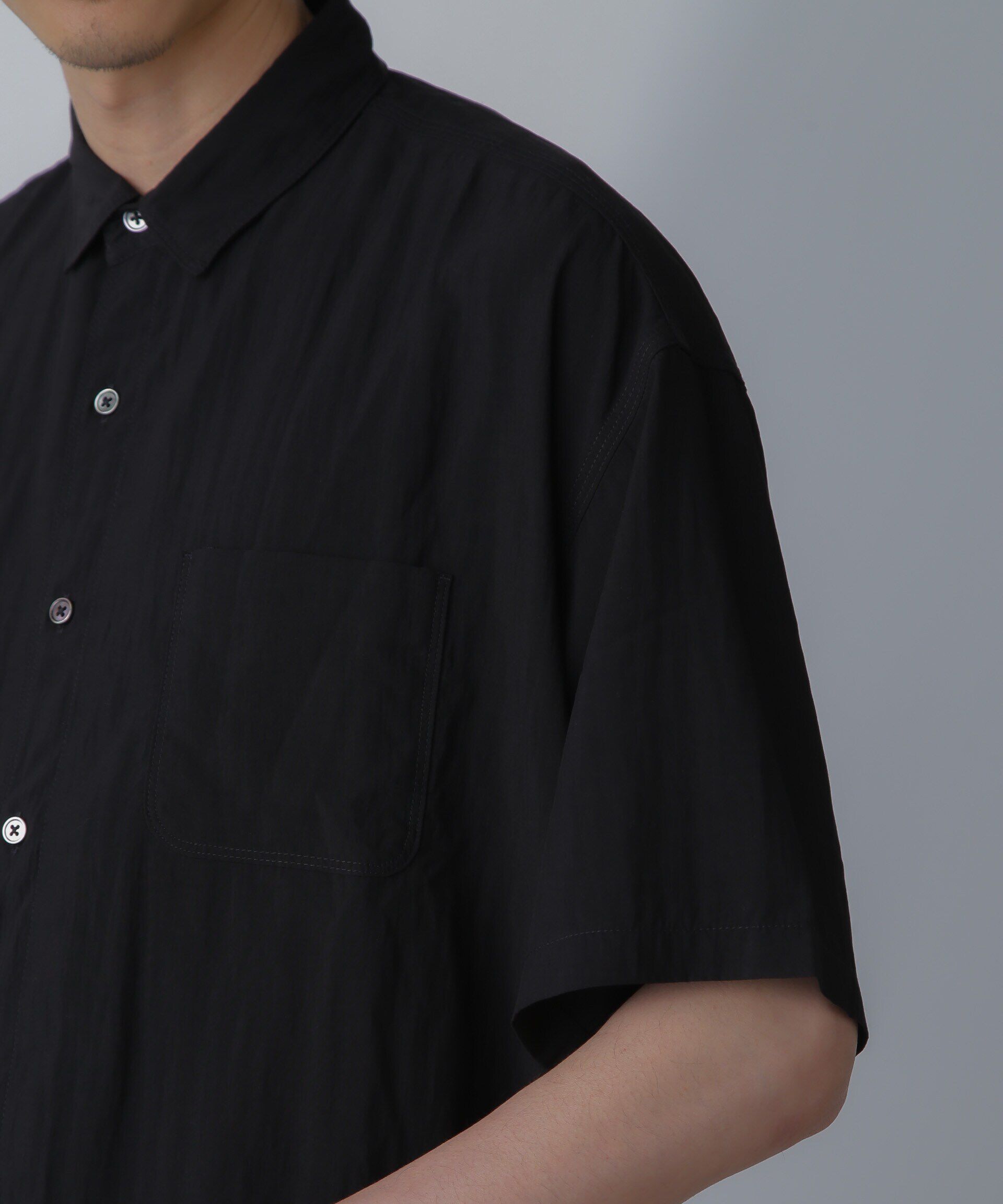 nano･universe「ナイロンレーヨンリラックスシャツ 半袖」|シャツ・ブラウス|