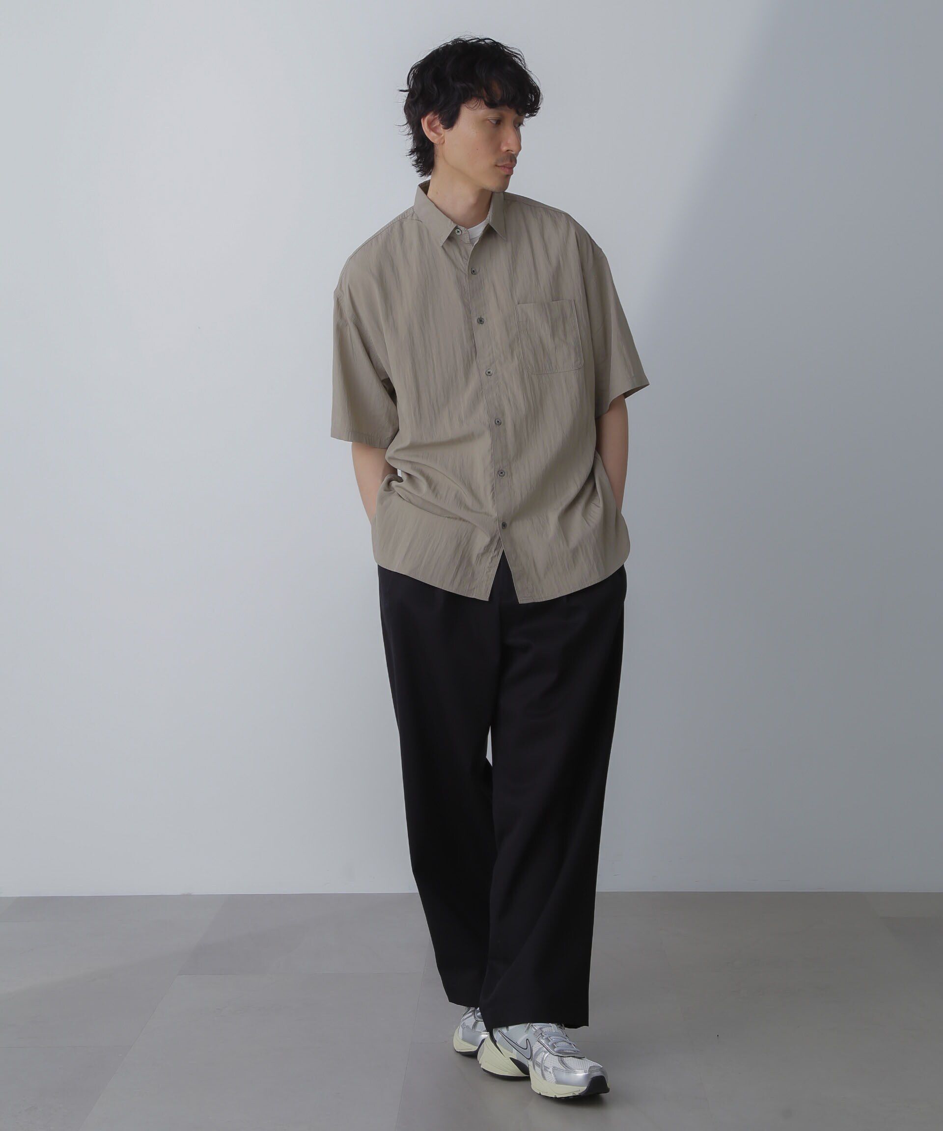 nano･universe「ナイロンレーヨンリラックスシャツ 半袖」|シャツ・ブラウス|
