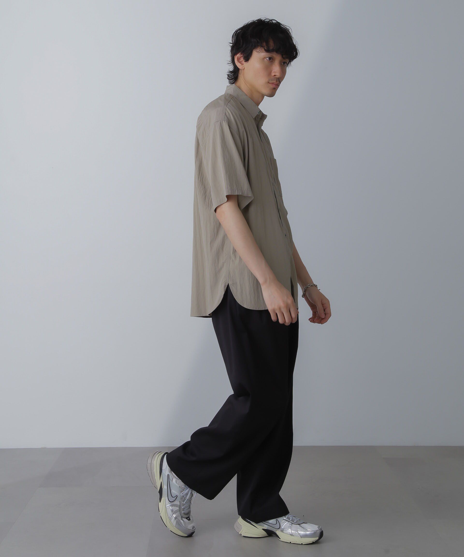 nano･universe「ナイロンレーヨンリラックスシャツ 半袖」|シャツ・ブラウス|