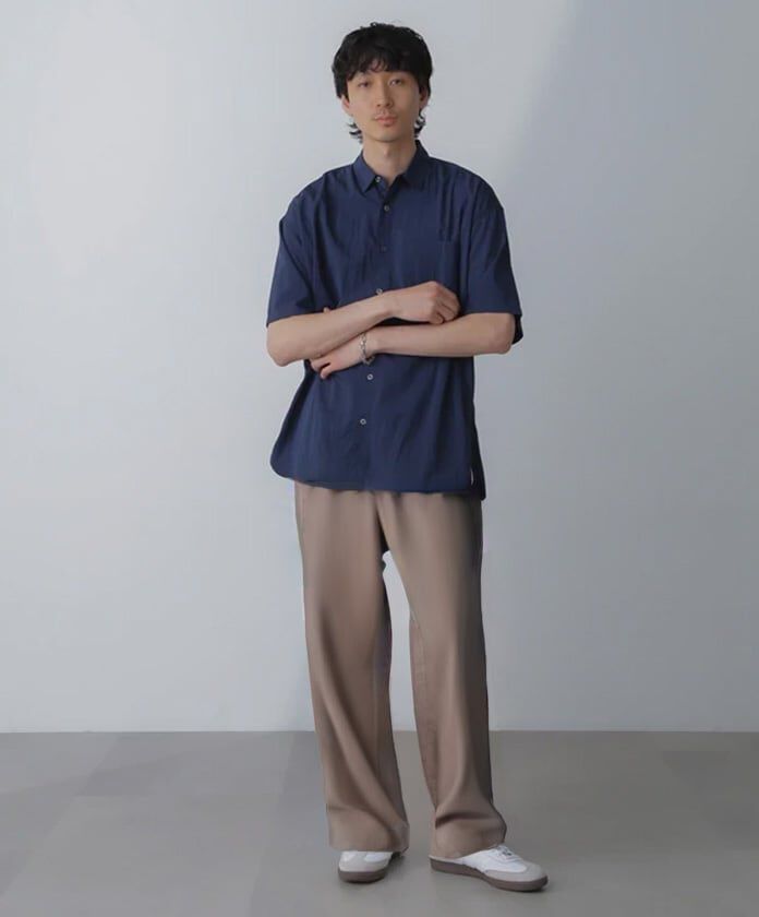 nano･universe「ナイロンレーヨンリラックスシャツ 半袖」|シャツ・ブラウス|