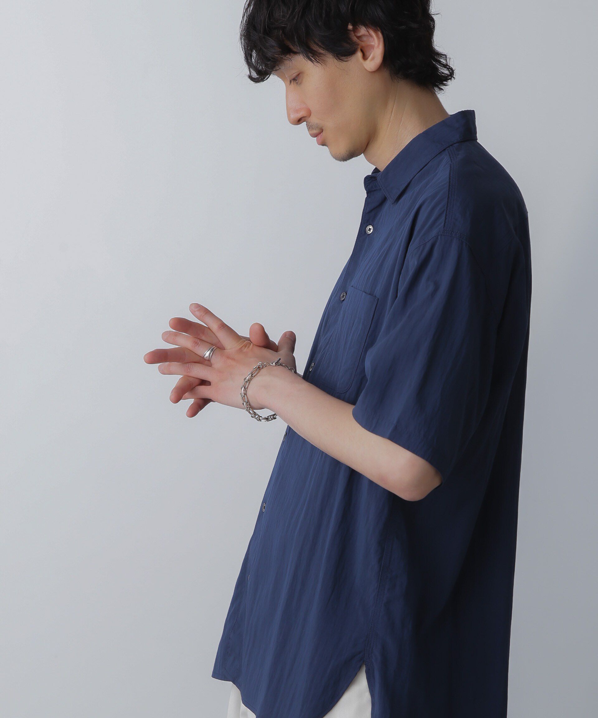 nano･universe「ナイロンレーヨンリラックスシャツ 半袖」|シャツ・ブラウス|