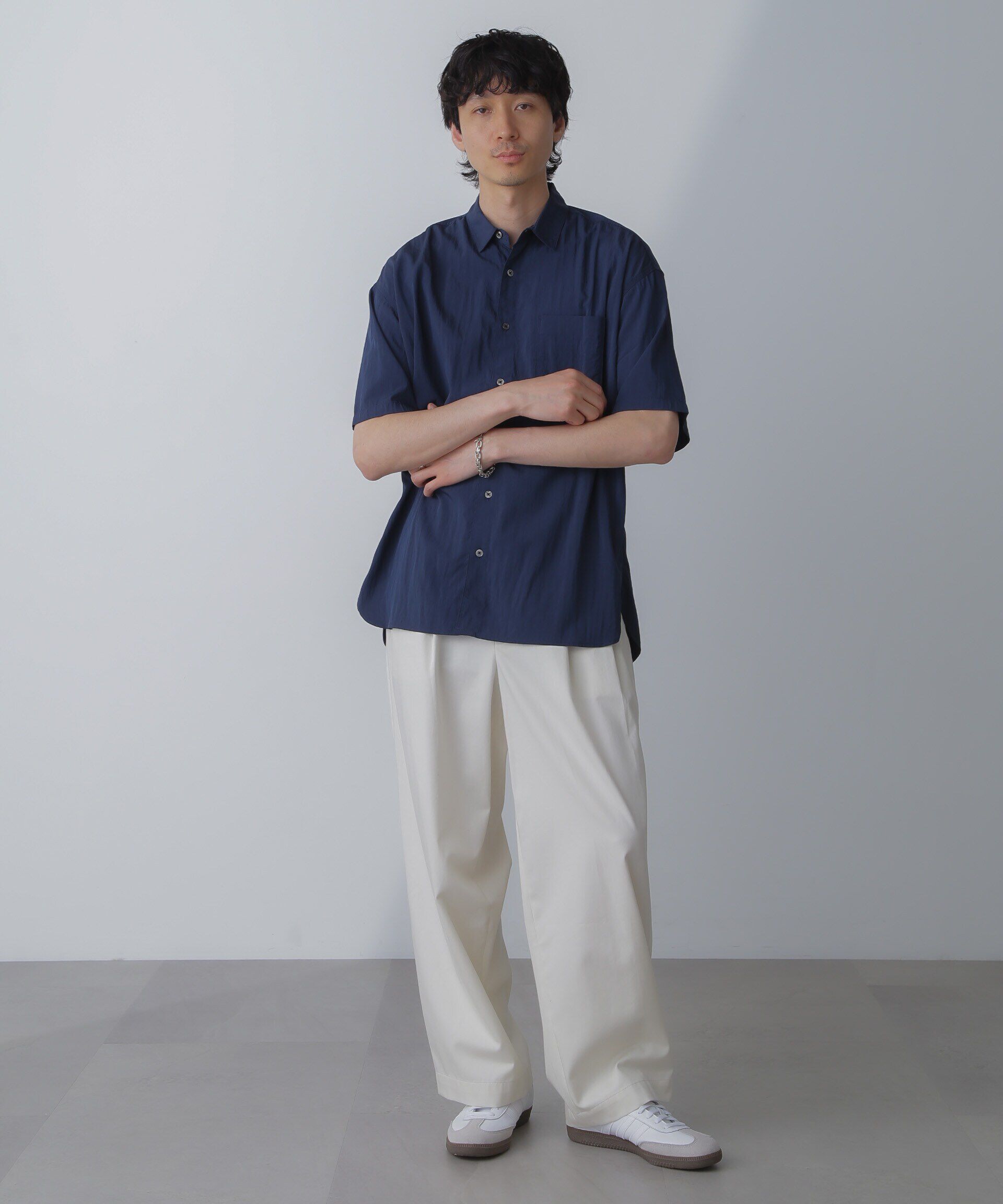 nano･universe「ナイロンレーヨンリラックスシャツ 半袖」|シャツ・ブラウス|