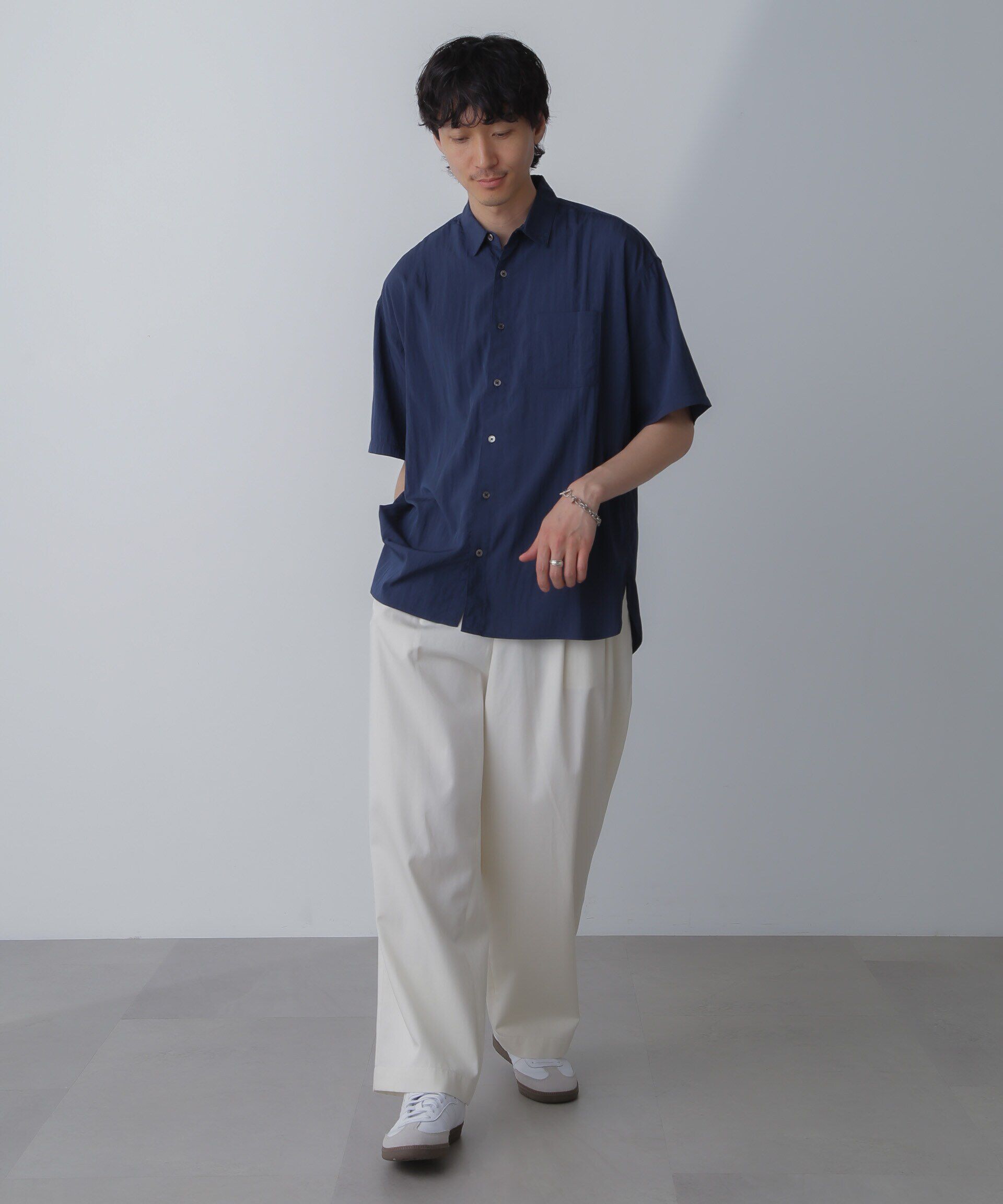 nano･universe「ナイロンレーヨンリラックスシャツ 半袖」|シャツ・ブラウス|