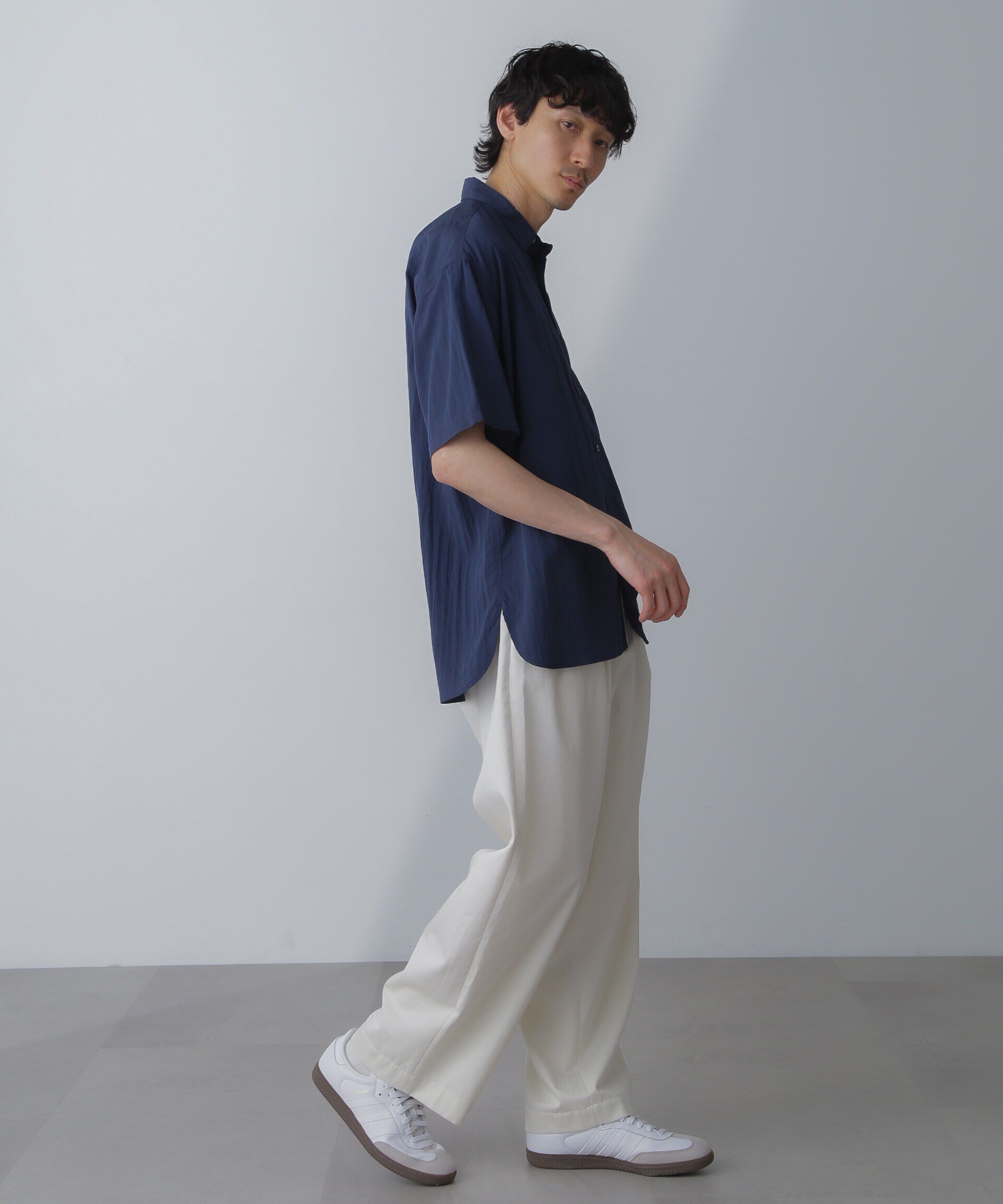 nano･universe「ナイロンレーヨンリラックスシャツ 半袖」|シャツ・ブラウス|