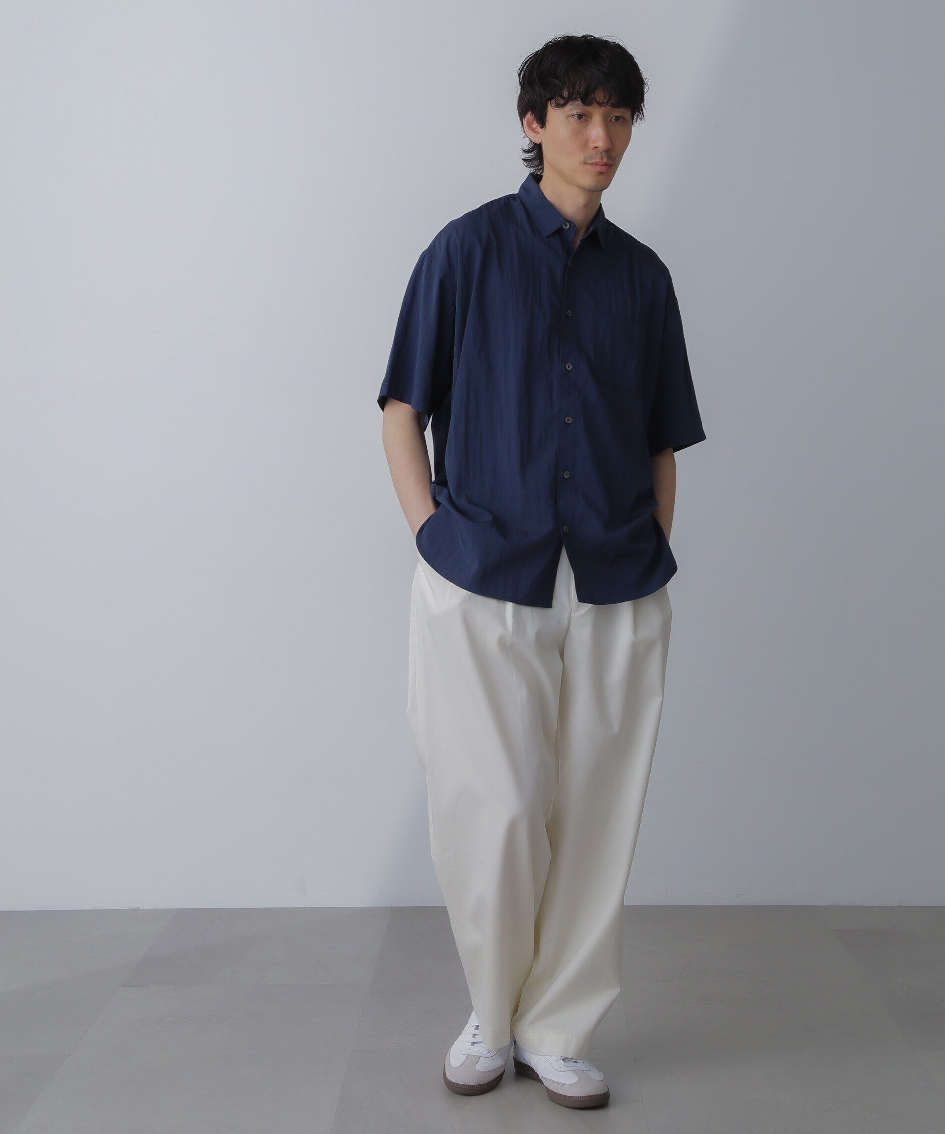 nano･universe「ナイロンレーヨンリラックスシャツ 半袖」|シャツ・ブラウス|