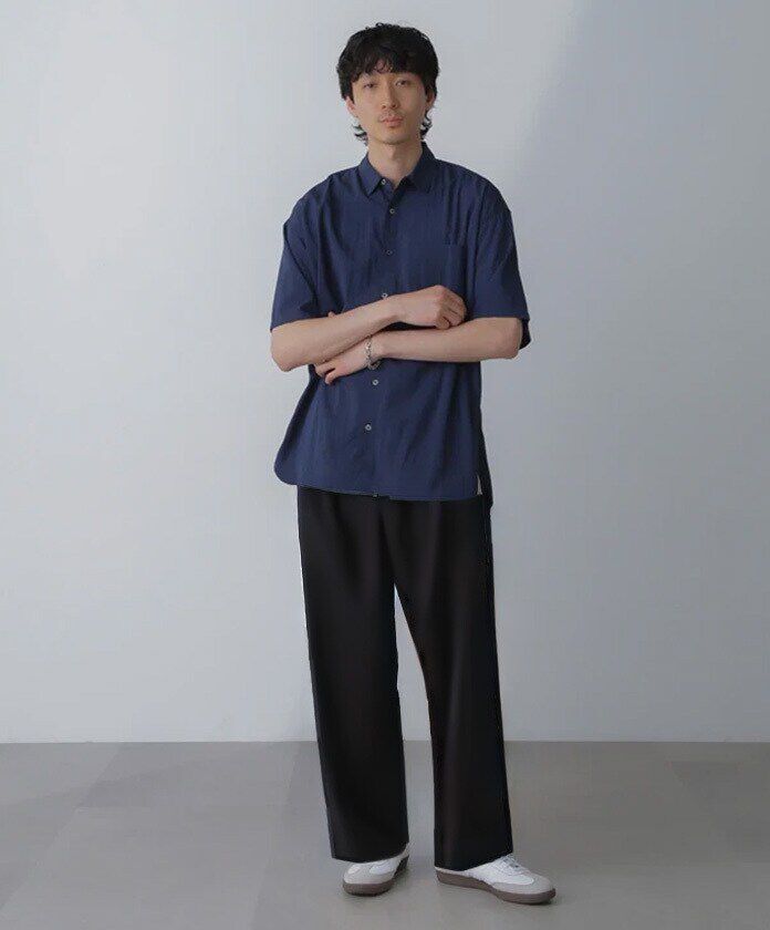 nano･universe「ナイロンレーヨンリラックスシャツ 半袖」|シャツ・ブラウス|