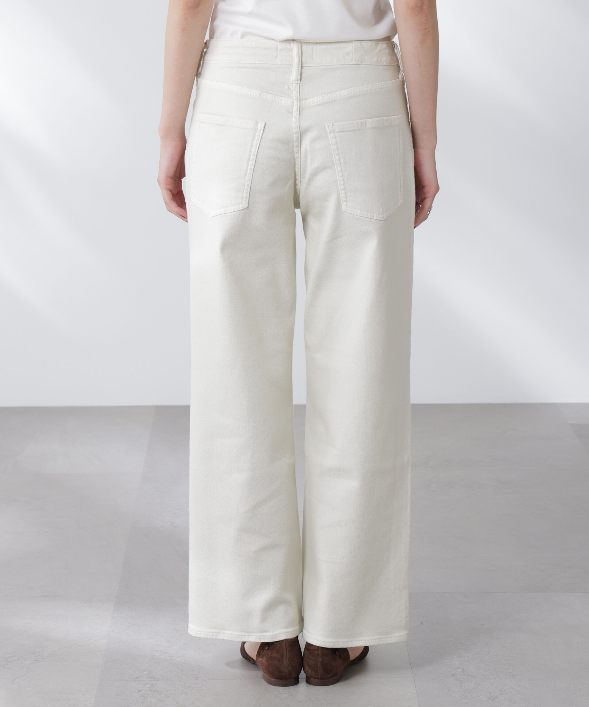 nano･universe「Healthy DENIM/別注 Pink Pepper Midrise ワイドデニム」|チノ|