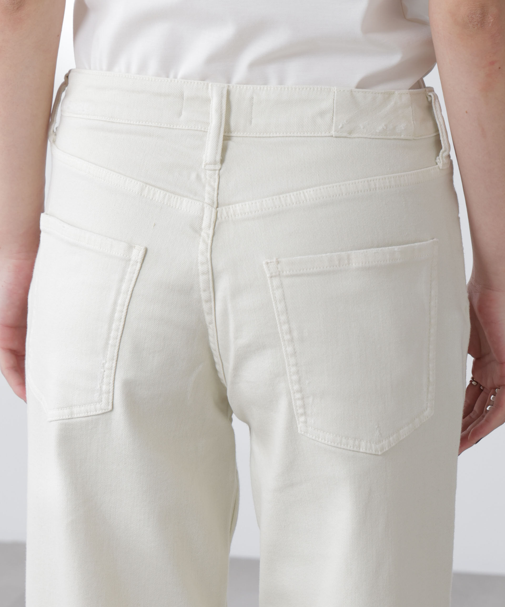 nano･universe「Healthy DENIM/別注 Pink Pepper Midrise ワイドデニム」|チノ|