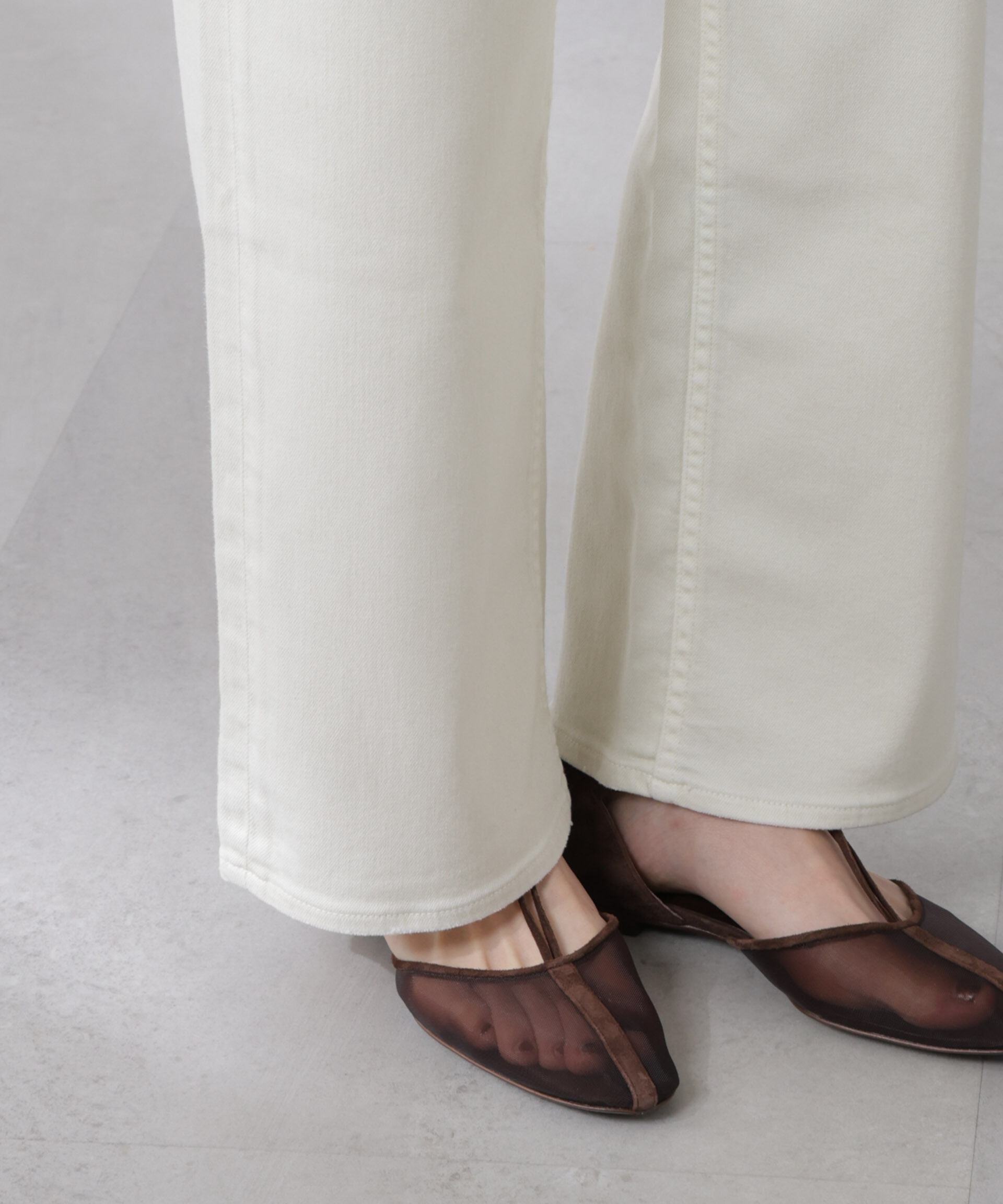 nano･universe「Healthy DENIM/別注 Pink Pepper Midrise ワイドデニム」|チノ|