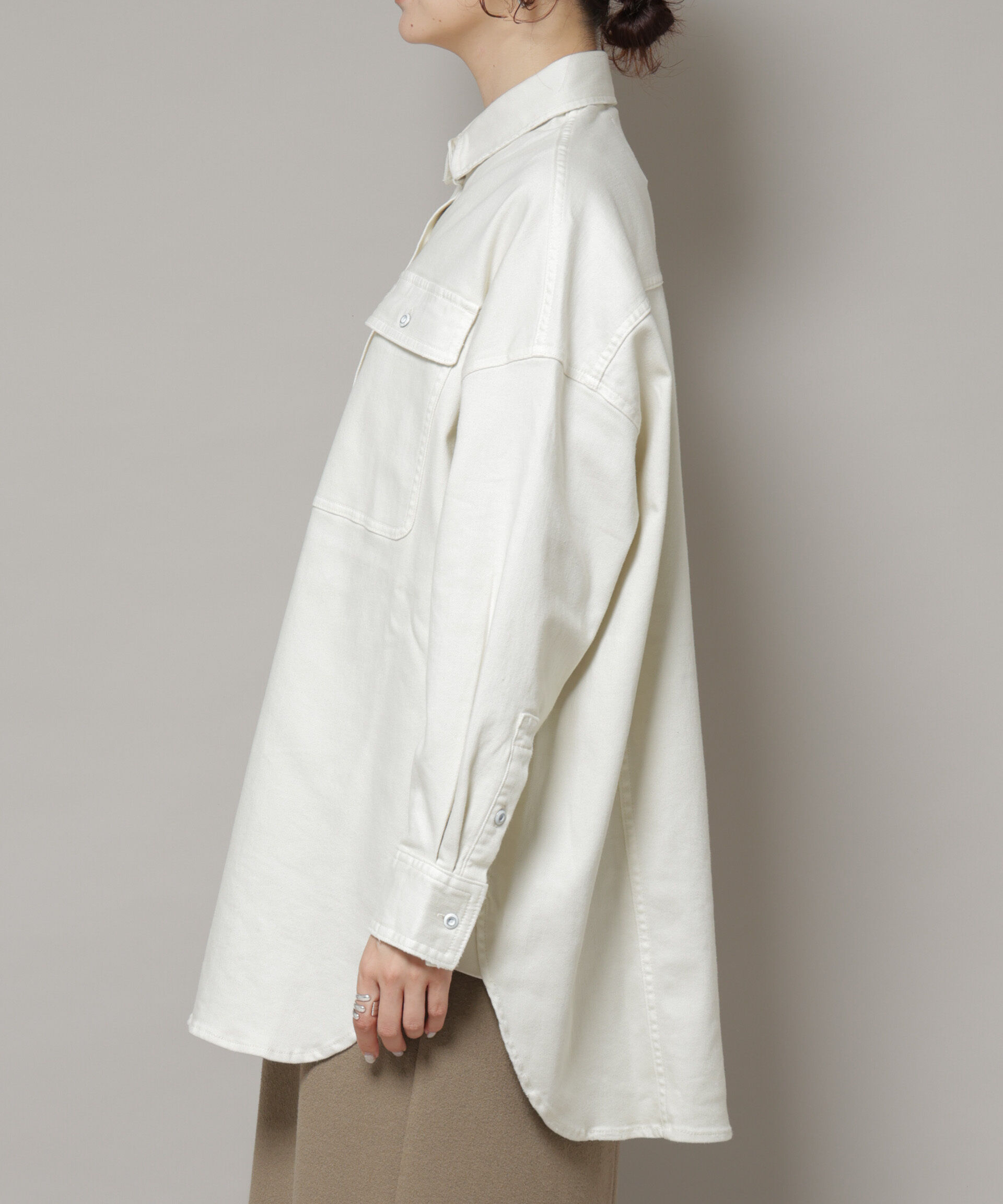 nano･universe「Healthy DENIM/Almond ビッグシャツ」|シャツ・ブラウス|