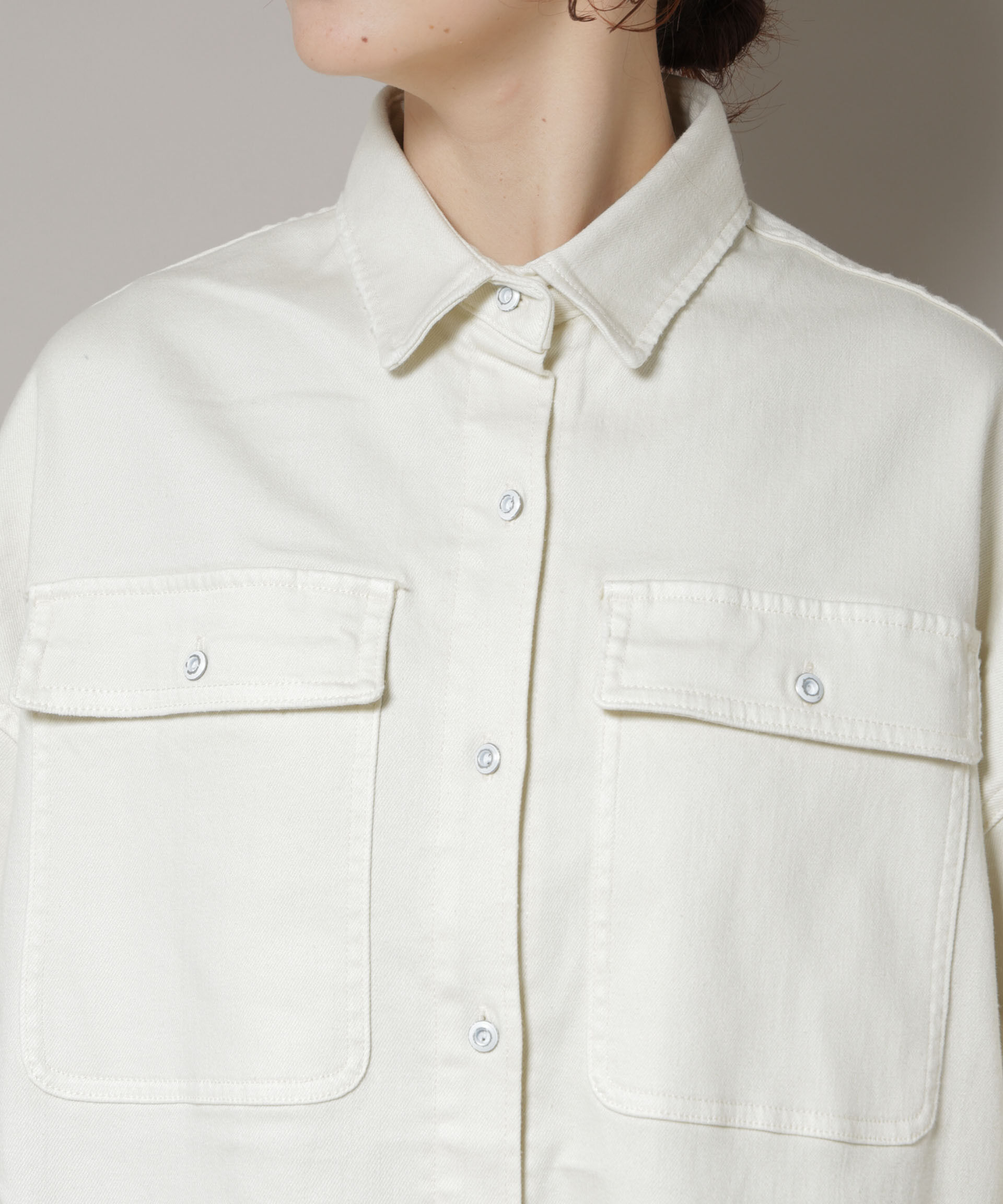 nano･universe「Healthy DENIM/Almond ビッグシャツ」|シャツ・ブラウス|