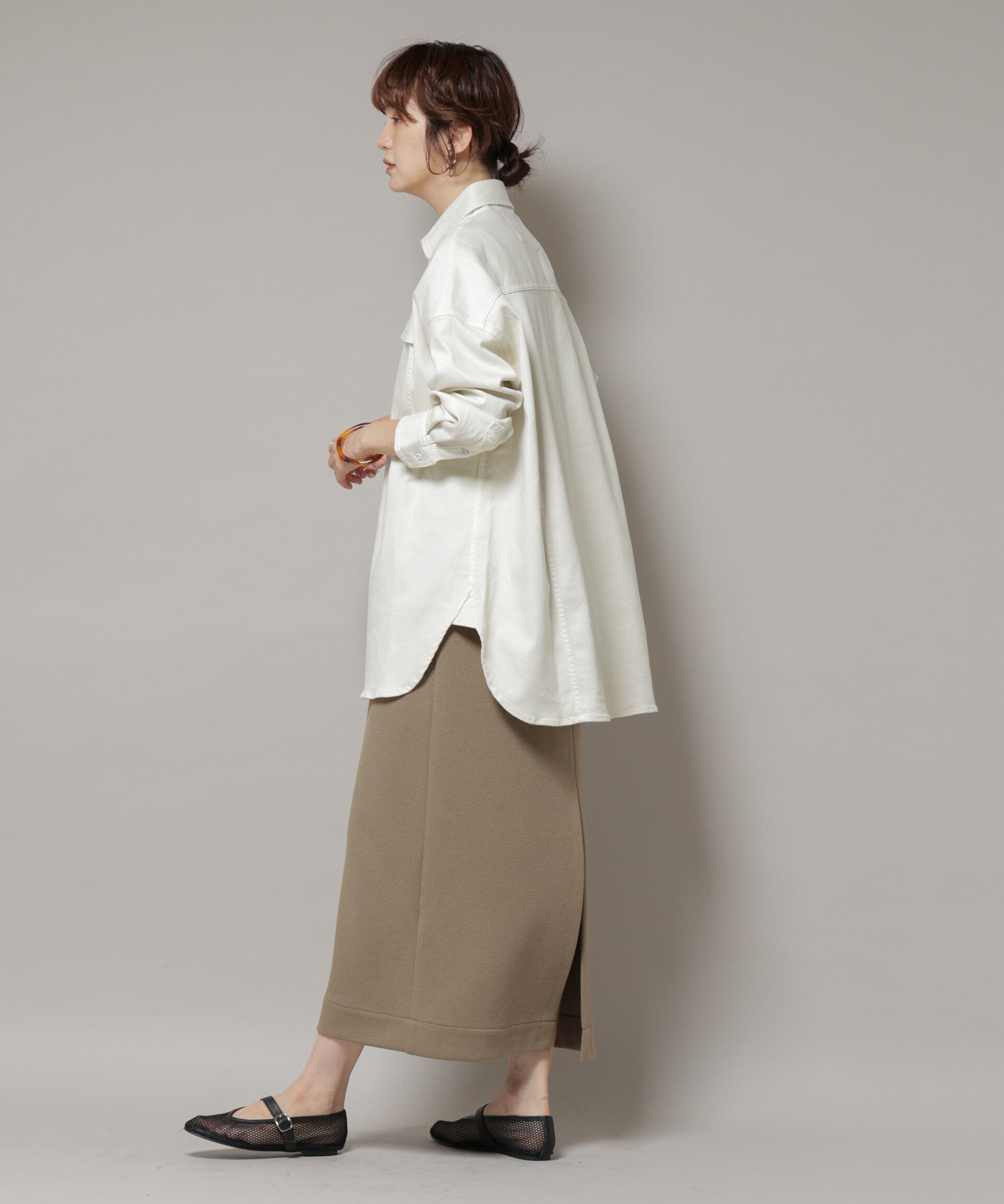 nano･universe「Healthy DENIM/Almond ビッグシャツ」|シャツ・ブラウス|