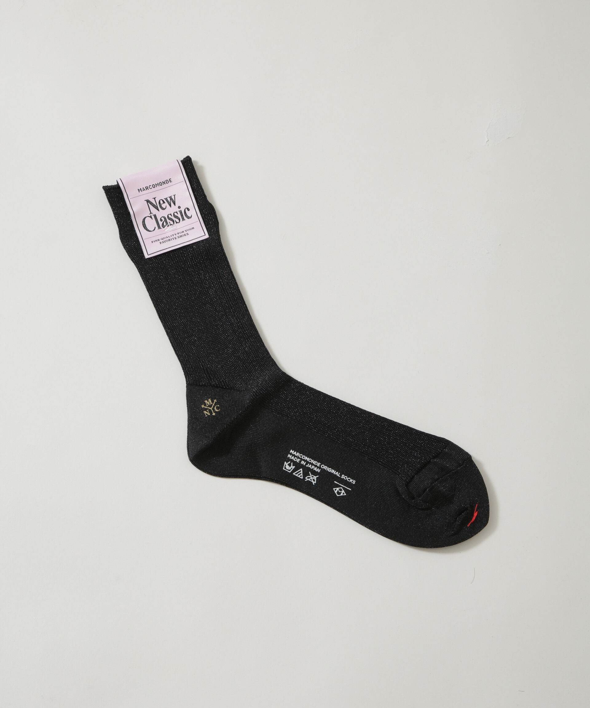 nano･universe「MARCOMONDE/glitter ribbed socks 20」|ソックス|ブラック