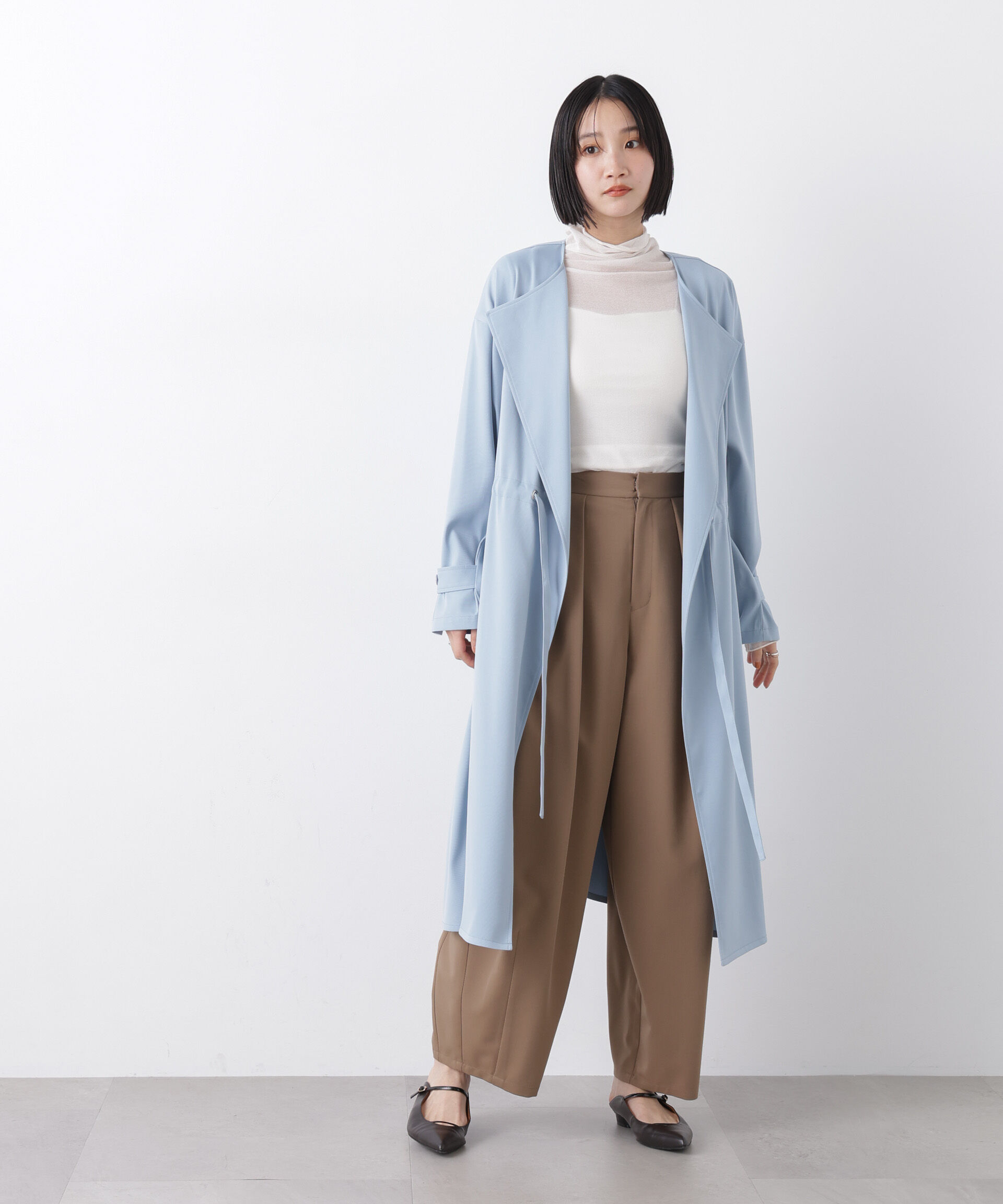 nano･universe「撥水&花粉ガード ドロストノーカラーコート」|その他|