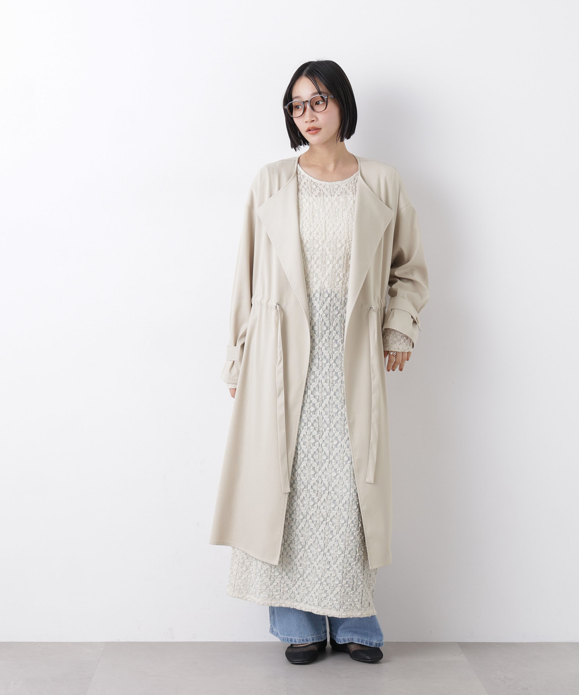 nano･universe「撥水&花粉ガード ドロストノーカラーコート」|その他|