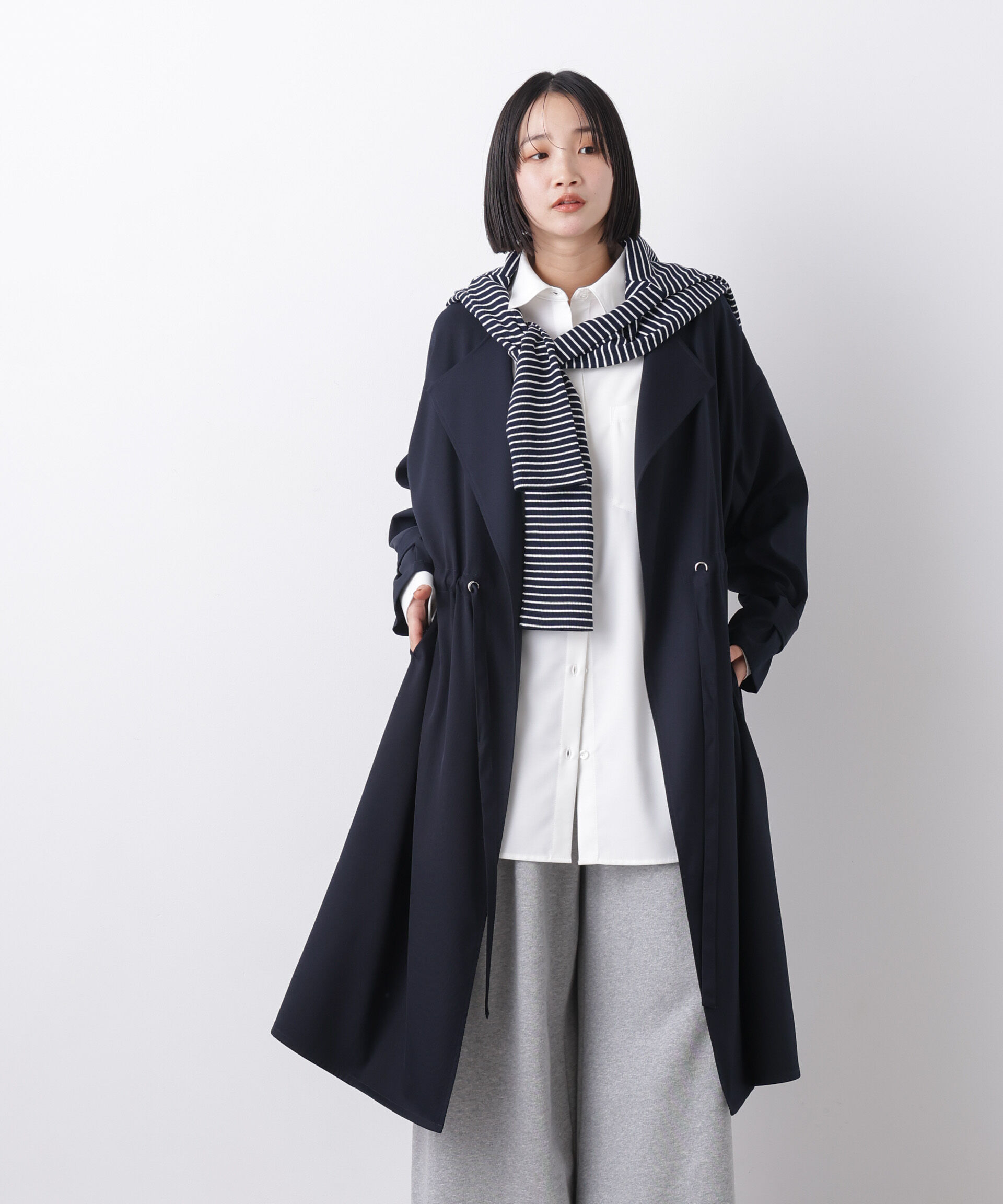 nano･universe「撥水&花粉ガード ドロストノーカラーコート」|その他|