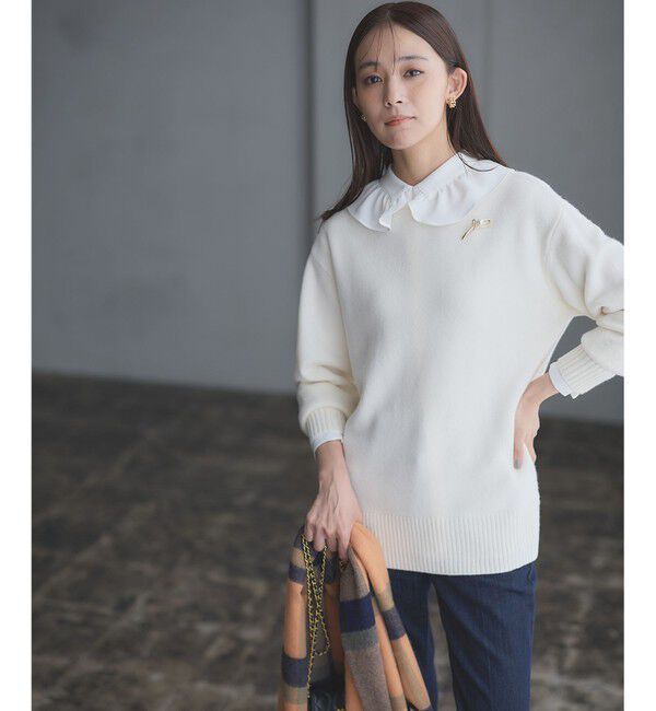 組曲「【WEB限定】ウールカシミヤミックスVネック ニット」|ニット・セーター|