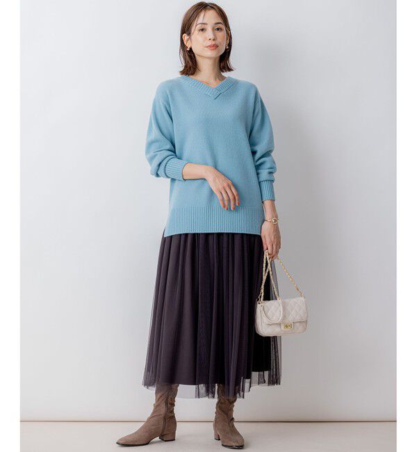 組曲「【WEB限定】ウールカシミヤミックスVネック ニット」|ニット・セーター|