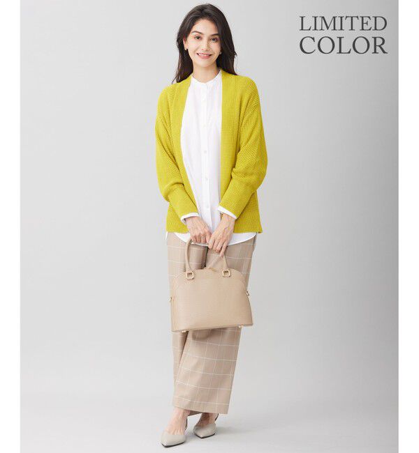 自由区「【WEB限定カラーあり・洗える】リネンミドルゲージニット カーディガン」|カーディガン|