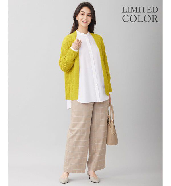 自由区「【WEB限定カラーあり・洗える】リネンミドルゲージニット カーディガン」|カーディガン|