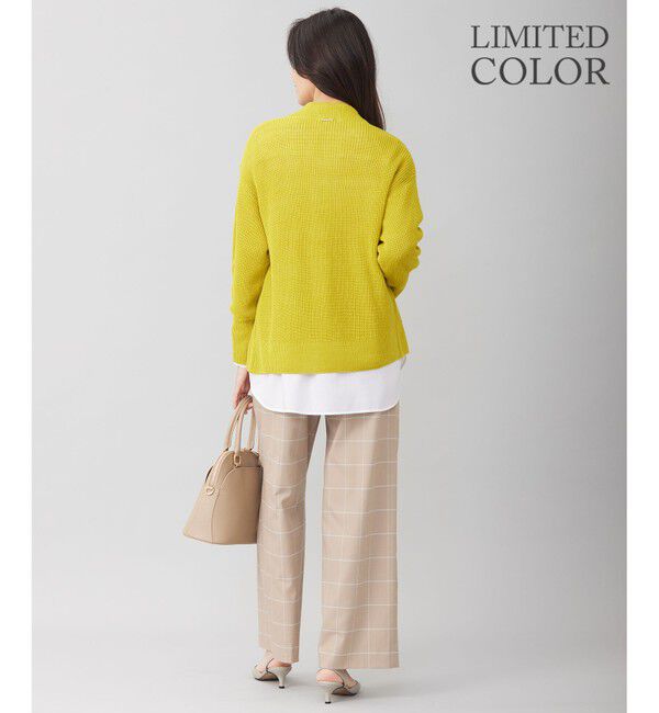 自由区「【WEB限定カラーあり・洗える】リネンミドルゲージニット カーディガン」|カーディガン|