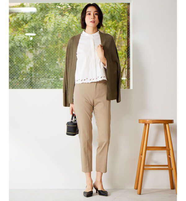 自由区「【WEB限定カラーあり・洗える】リネンミドルゲージニット カーディガン」|カーディガン|