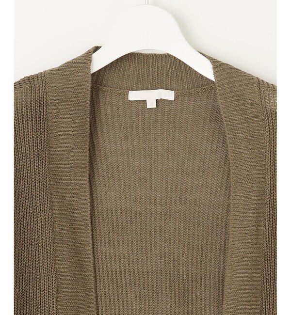 自由区「【WEB限定カラーあり・洗える】リネンミドルゲージニット カーディガン」|カーディガン|