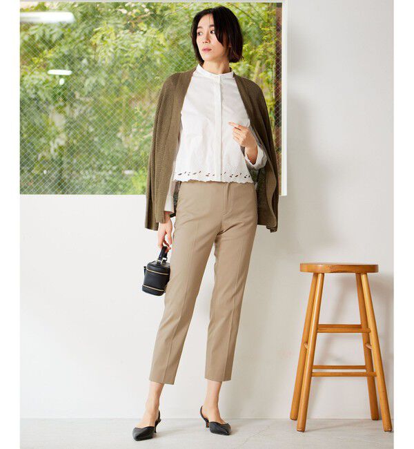 自由区「【WEB限定カラーあり・洗える】リネンミドルゲージニット カーディガン」|カーディガン|