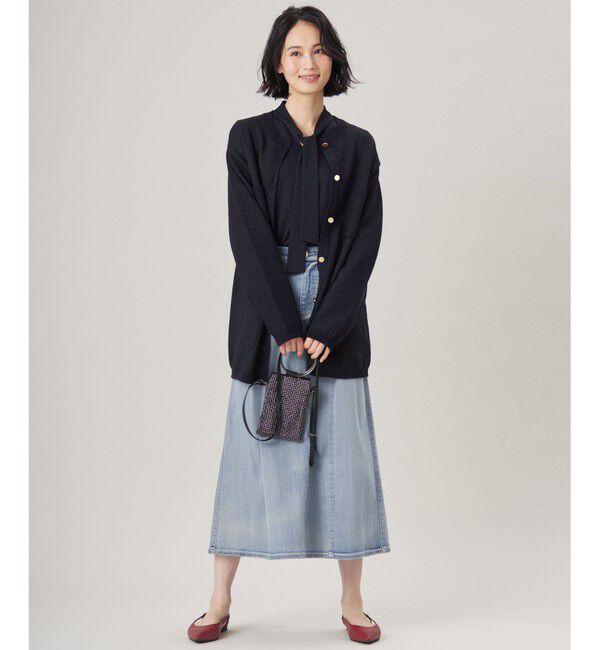 自由区「【洗える】シャイニーツイードニット アウター」|カーディガン|