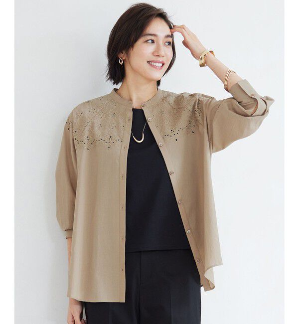 自由区「【洗える】エンブロイダリーブロードシャツ ブラウス」|シャツ・ブラウス|シナモン