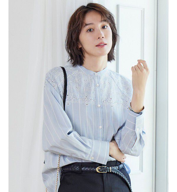 自由区「【洗える】エンブロイダリーブロードシャツ ブラウス」|シャツ・ブラウス|ｻｯｸｽ&times;ｵﾌ
