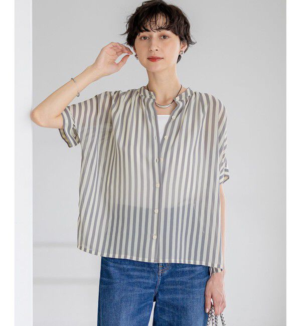 23区「【WEB&一部店舗限定/洗える】ストライププリント シフォン ブラウス」|シャツ・ブラウス|ﾗｲﾄｸﾞﾚ