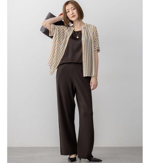 23区「【WEB&一部店舗限定/洗える】ストライププリント シフォン ブラウス」|シャツ・ブラウス|