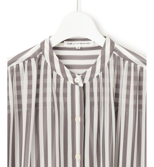 23区「【WEB&一部店舗限定/洗える】ストライププリント シフォン ブラウス」|シャツ・ブラウス|