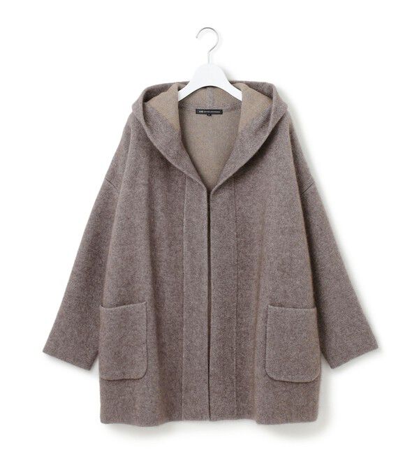 23区「【洗える】ラクーンブレンドダブルフェイス フーディー ニットカーディガン」|カーディガン|