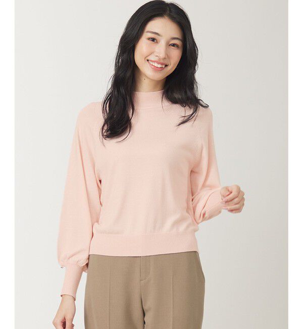ANY SIS「【洗える】カシミヤブレンドパフ袖 ニット」|ニット・セーター|ペールピンク