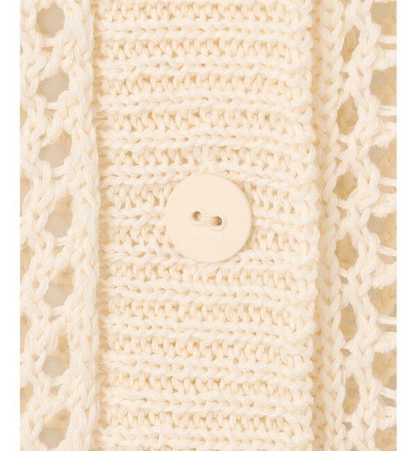 BEIGE,「【洗える】ALOE / コットンメッシュVネックミドル丈カーディガン」|カーディガン|