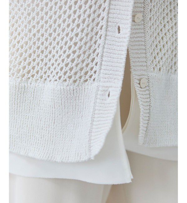 BEIGE,「【洗える】ALOE / コットンメッシュVネックミドル丈カーディガン」|カーディガン|
