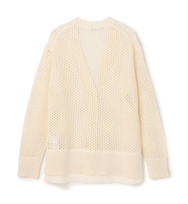 BEIGE,「【洗える】ALOE / コットンメッシュVネックミドル丈カーディガン」|カーディガン|